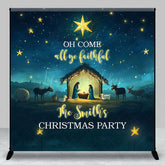 Lofaris Moon Night Nativity Custom Name Christmas Backdrop